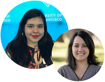 Headshot photos of two students