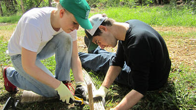 ARCD Students Constructing Worker's Break Shelter - Colombia