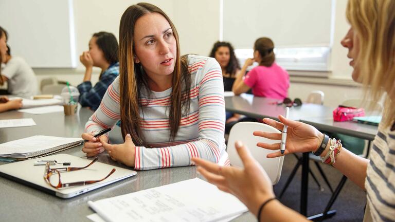 Students discussing in class