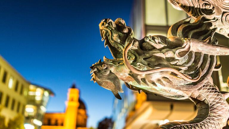 Dragon head from a statue at USF.