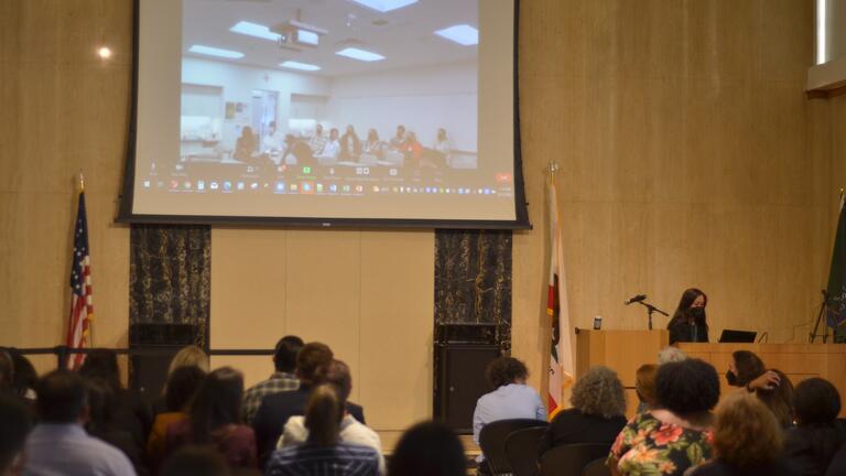 Presentation being given to a group of people