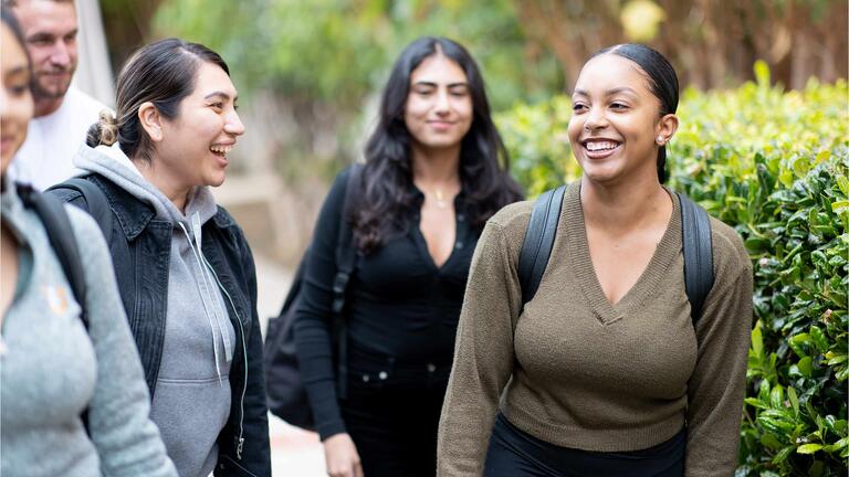 USF students walking and talking