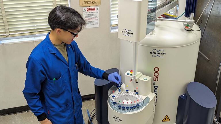 Student working in a lab