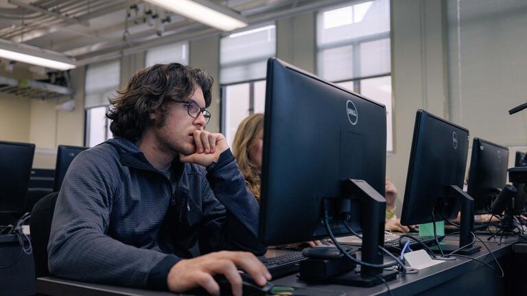 Students in a computer lab