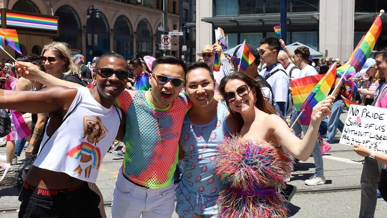 USF pride attendees in festive gear