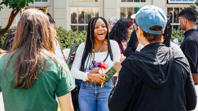 Student attending a school fair