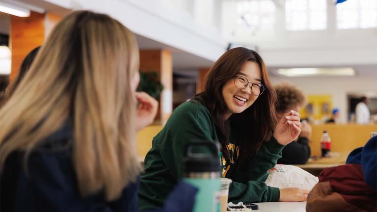 Students sitting at tables