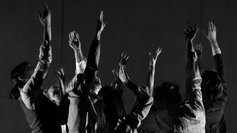 Members of the USF dance ensemble performing in concert