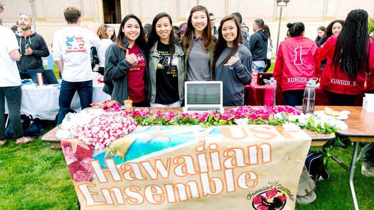 Hawaiian Ensemble students representing at the Involvement Fair