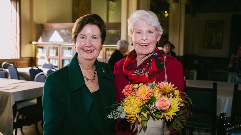 Polly McMullen and a friend