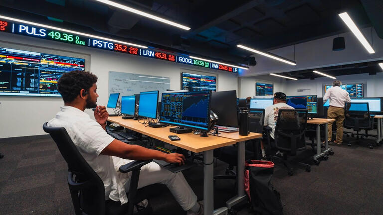 Student in computer lab.