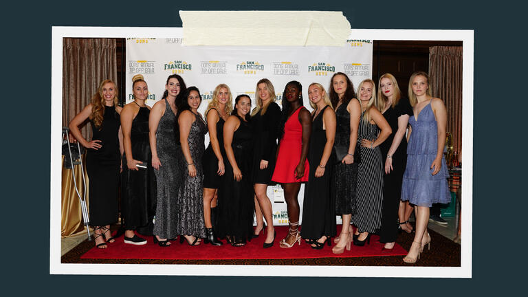 women posing for the Dons Basketball Tip-Off Gala