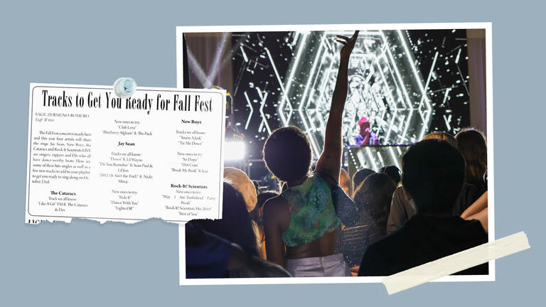 students dancing to a dj at a fall fest concert