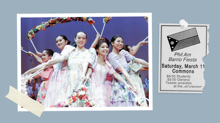 students in traditional dress for  Philippine Cultural Night