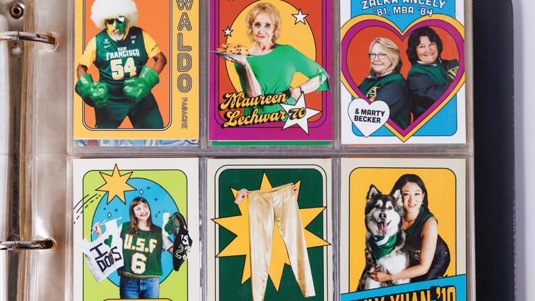 superfans cards on display in a binder