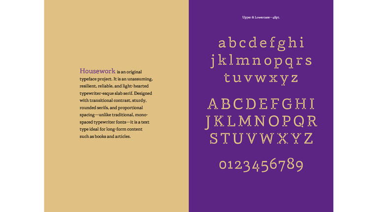 Noopur Agarwal, Excerpt from Housework, 2024, Pen and Ink, Robofont software, Adobe Illustrator and InDesign, Digital Print, Folded  6.75" X 9.75"