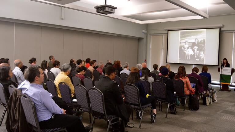 Audience for symposium discussing lives and experiences of mixed race individuals in Asia and the US