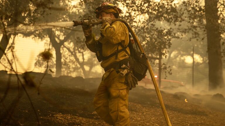 Michael Carlson fights the Glass Fire