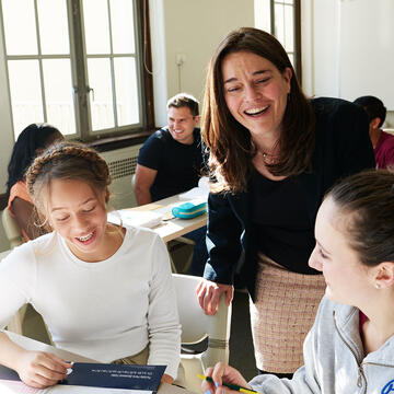 students and teacher in the classroom