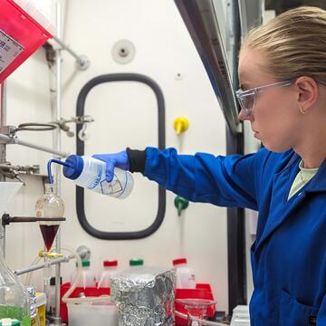 Student working in a lab