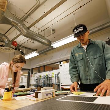 Student working in a lab