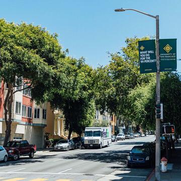 San Francisco street with cars parked