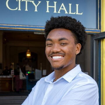 Student in Black Scholars Program smiling