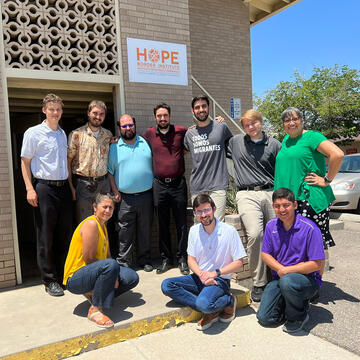 students stand outside Hope Border Institute