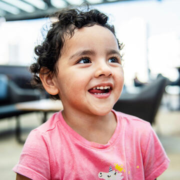 Toddler smiling