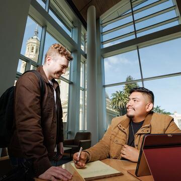 Two students talking