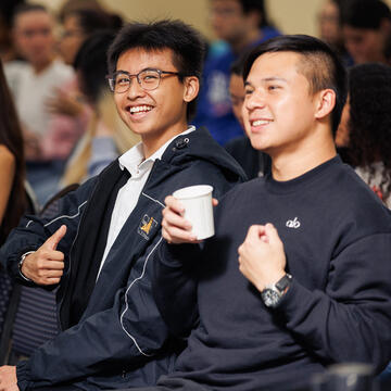 students smiling at CDS event