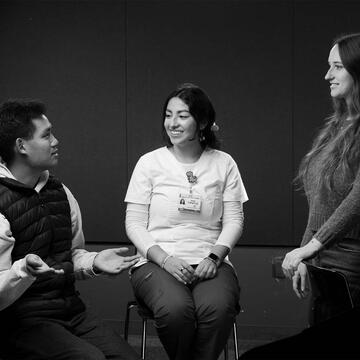 Three nursing students talking