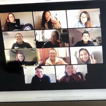 Screen cap of students in online class