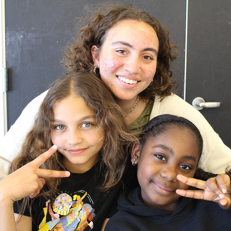 youth mentor with young children