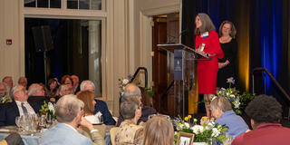 Eileen K. Fry-Bowers at podium