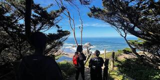 USF students on hiking meditation retreat on Lands End Trail