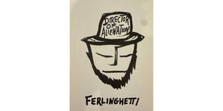 Director of Alienation by Lawrence Ferlinghetti; exhibition postcard
