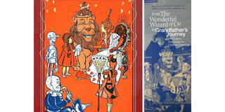 1900 First Edition of the Wonderful Wizard of Oz illustration by W.W. Denslow (left) and Grandfather's Journey cover illustration by Allen Say (right)