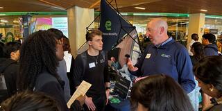 Casey Porter speaking to students