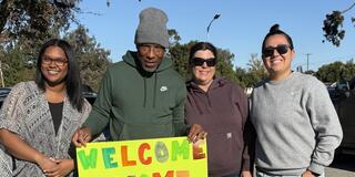 Destiny Breda, Freddie Brinkley, and Gabby King, far right