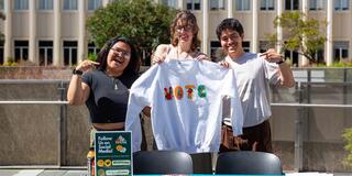 Students at the USFVote booth