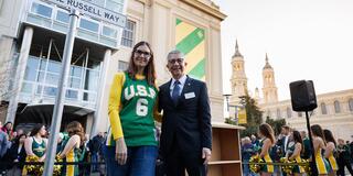  Jeannine Russell and USF President Salvador D. Aceves ’83, EdD ’95
