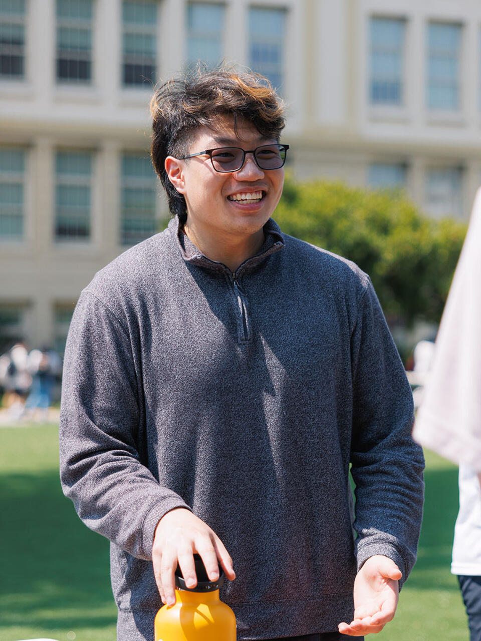 Smiling student.